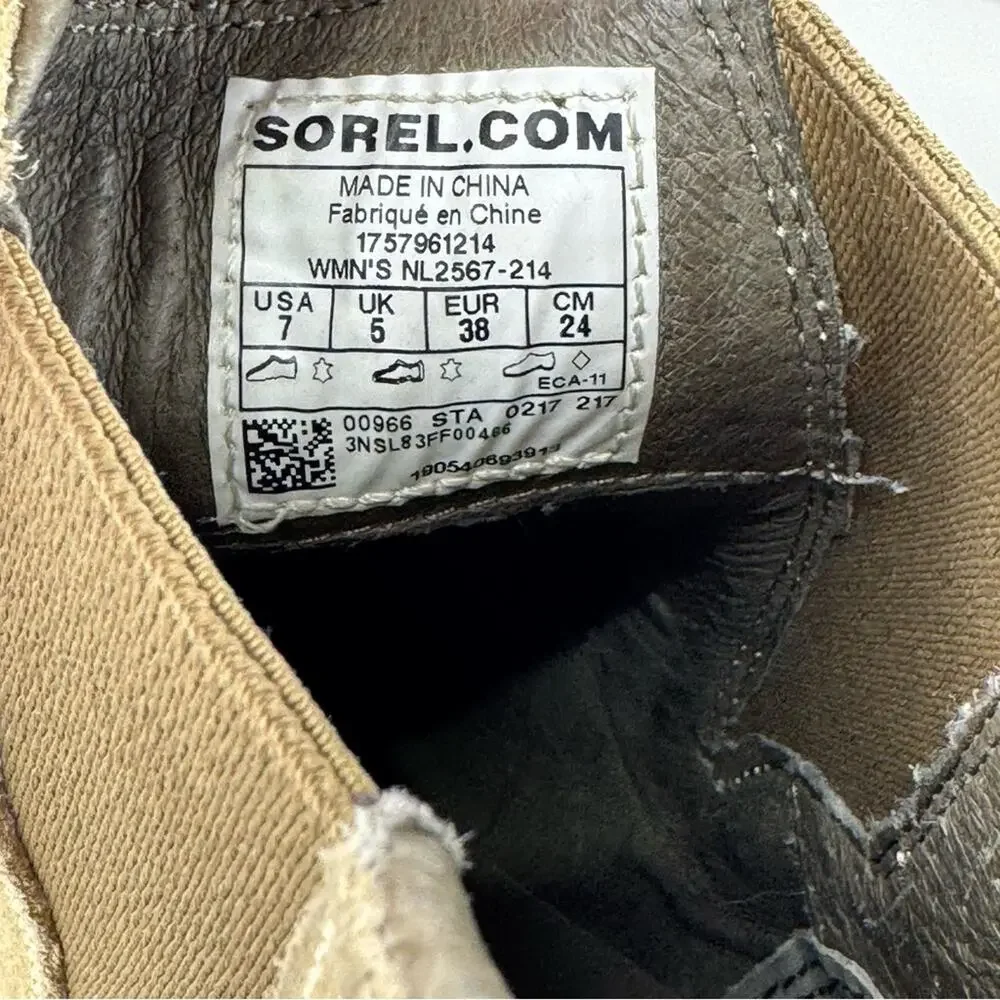 Sorel After Hours Chelsea Boot Tan Suede Wedge Ankle Boots Women’s Size 7 EUR 38